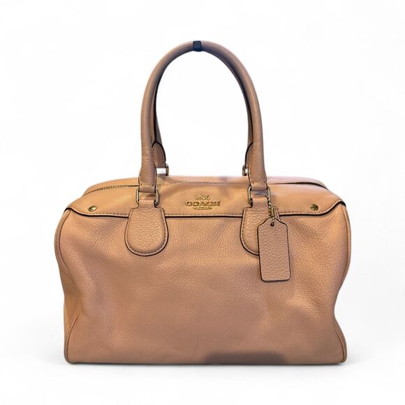 Coach Bennett Pebbled Leather Satchel Light Pink Gold Hardware Tote Bag - Picture 1 of 7